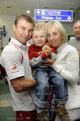 Powitanie Leszka Blanika na lotnisku w Gdansku - Rebiechowie....