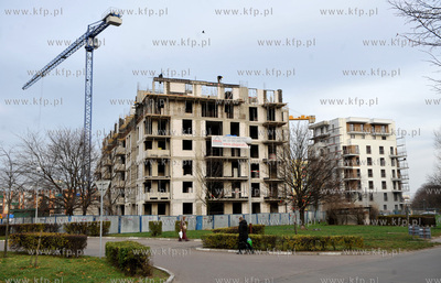 Gdansk Zaspa. Budowa przez firme Gorski nowych domow...