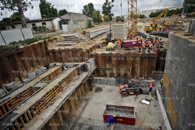 Budowa Drogi Zielonej pod torami PKP i SKM na gdanskiej...