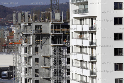 Wiezowce Albatros Towers na gdanskim Przymorzu. 17.02.2014...