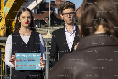 Żółty most w Gdańsku. Konferencja prasowa przewodniczącego...