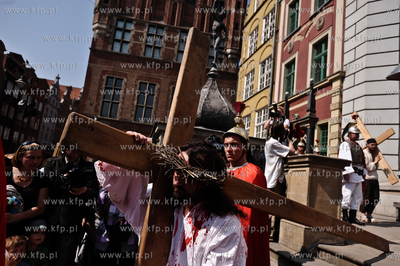 Wielki Piatek. Misterium Meki Panskiej na ulicach Gdanska....