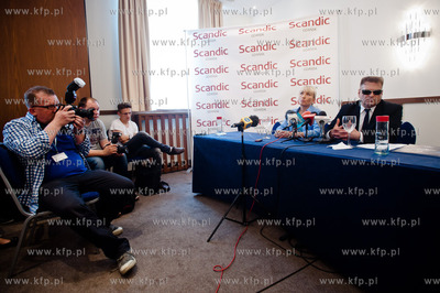 Gdansk. Hotel Scandic. Konferencja prasowa Iwony Wieczorek...