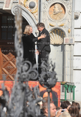 Gdansk. Dlugi Targ. Happening pt Aktorzy Przyjechali...