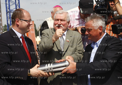 Gdansk Letnica. Ceremonia wmurowania kamienia wegielnego...