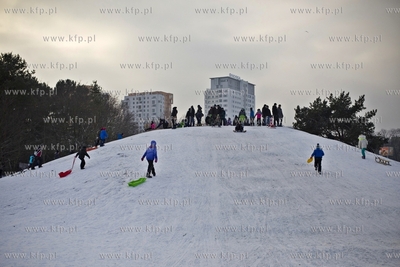 Saneczkarze opanowali górkę w Parku Ronalda Reagana.
08.01.2017
fot....