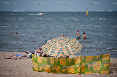 Sopot. Tlumy turystow, podczas slonecznego i goracego...