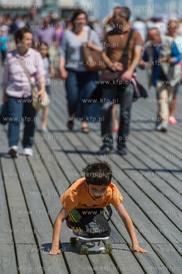 Upalny, bardzo sloneczny, sobotni dzien na plazy i...