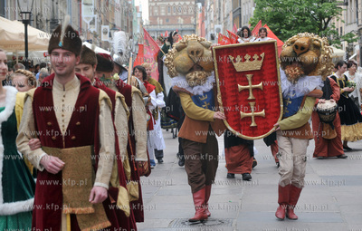 Uroczysta parada z okazji Swieta Miasta. Wjazd krola...