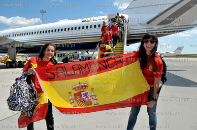 Gdansk, Rebiechowo/ Hiszpanscy kibice przylecieli samolotem...