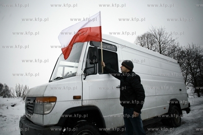 Gdansk. Trakt sw. Wojciecha. Protest kierowcow samochodow...