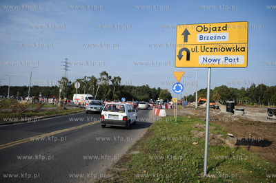 Gdansk. Remont torowiska oraz nawierzchni na ulicy...