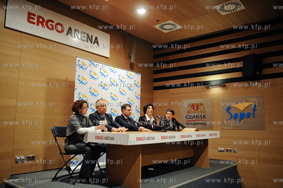 Gdansk. Ergo Arena.Konferencja prasowa Delegacji Miedzynarodowej...
