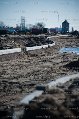Gdansk. Budowa ulic i torowisk na ul Hallera i Uczniowskiej,...