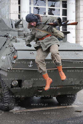 Plan zdjeciowy filmu o masakrze robotnikow na Wybrzezu...