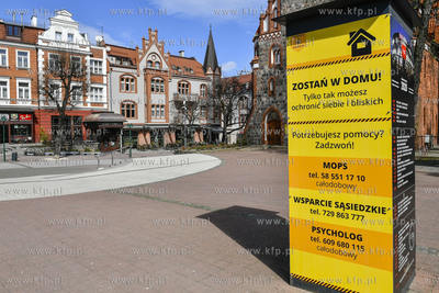 Sopot. Miasto Sopot w czasie stanu epidemii. Nz. pusty...
