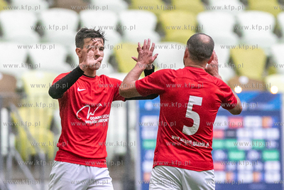 Stadion Gdańsk. Mecz towarzyski drużyn piłkarskich...