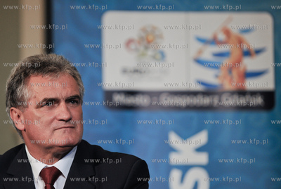 Gdansk. Sala Rady Miasta. Konferencja prasowa Niemieckiej...