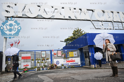 Gdansk. Plac Solidarnosci. Wizyta Komitetu Stalych...