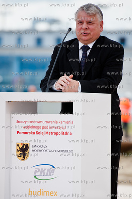 Gdansk. Rebiechowo. Uroczystosc wmurowania kamienia...