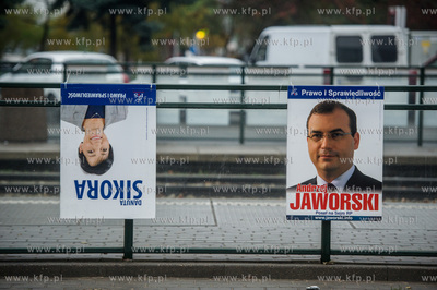 Gdansk Wrzeszcz. Kampania wyborcza do samorzadu. Plakaty...