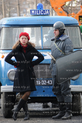 Plan zdjeciowy filmu o masakrze robotnikow na Wybrzezu...