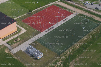 Grudziadz - zdjecia lotnicze. Nz. boiska budowane w...