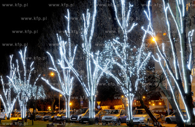 Iluminacje swietlne na Skwerze Kosciuszki w Gdyni....