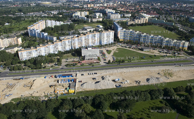 Gdansk Zaspa z lotu ptaka. Aleja Jana Pawła II, dawny...