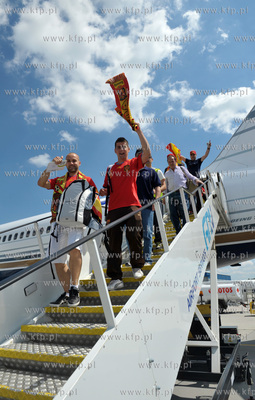 Gdansk, Rebiechowo/ Hiszpanscy kibice przylecieli samolotem...