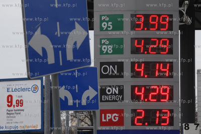 Gdansk Przymorze. Cena benzyny E 95  na stacji Leclerc...
