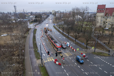 Tymczasowy tramwajowy przystanek końcowy na ul. Głębokiej,...