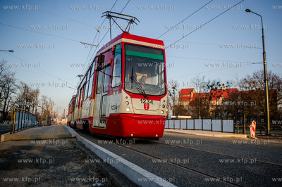 Gdansk. Zmodernizowana linia tramwajowa na Stogi. 
27.12.2014
fot....