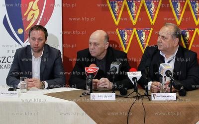 Prezes PZPN Grzegorz Lato w wizyta Szczecinie, gdzie...