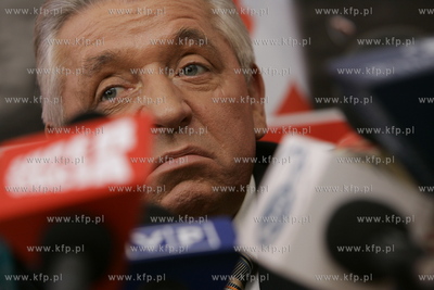 Konferencja Prasowa Samoobrony w Gdansku. Na zdjeciu...