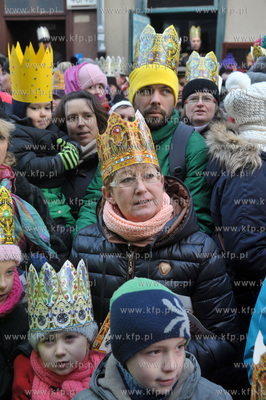 Orszak Trzech Kroli przeszedl ulicami Gdanska. 06.01.2015...