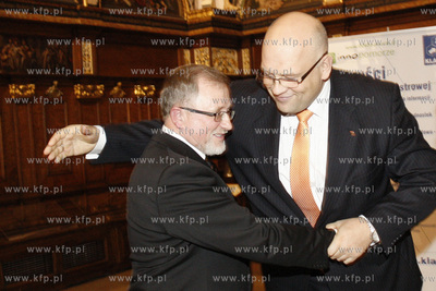 Gdansk. Dwor Artusa. Pozegnanie Andrzeja Golygi - prezesa...