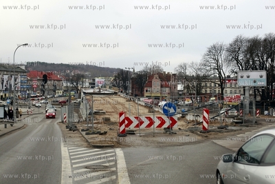 Gdansk. Budowa Trasy Slowackiego. Odcinek od wiaduktu...