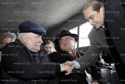 Gdansk. Uroczystość zawieszenia wiechy na budowanym...