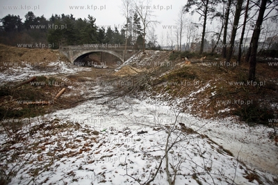 Gdansk. Wycinka drzew na trasie budowanej Kolei Metropolitalnej...