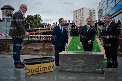 Gdansk. Wrzeszcz. Uroczystosc wmurowania kamienia wegielnego...