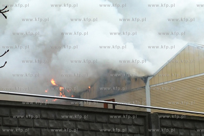 Pozar jeden z hal produkcyjnych, gdzie przechowywane...