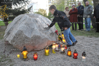 Uroczystosc poswiecenia kamienia Jana Pawla II na terenie...