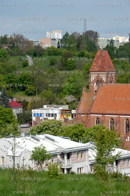 Gdańsk Siedlce widziane ze Wzgórza Mickiewicza. Kościół...