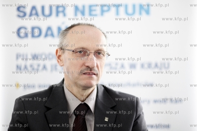 Gdansk. Ujecie wody Czarny Dwor. Konferencja prasowa...