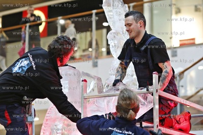 Galeria Przymorze. Pokaz rzeźbienia w lodzie połączony...