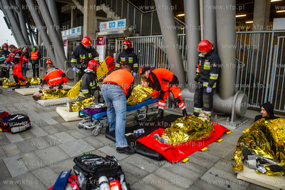 Stadion Energa Gdańsk. Ćwiczenia służb ratowniczych...