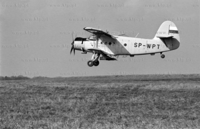 Prace rolne w PGR w Rusocinie. Na zdjęciu nawożenie...