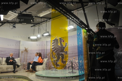 Studio telewizji CSBTV w Rumi. Nagranie programu "...