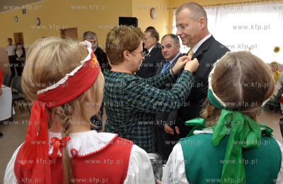 Banino, ul. Tuchomska. Uroczystosc wmurowania kamienia...